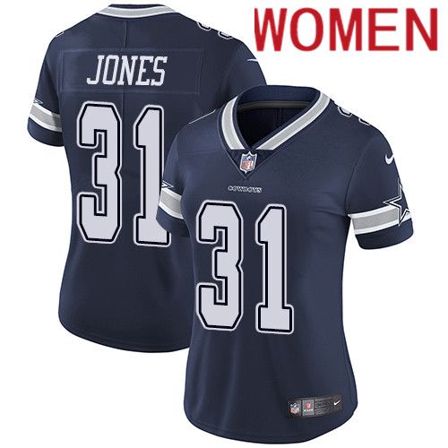 Women Dallas Cowboys #31 Byron Jones Nike Navy Vapor Limited NFL Jersey->women nfl jersey->Women Jersey